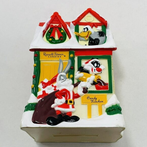 Vintage Russell Stover Looney Tunes Christmas Santa Piggy Bank House Bunny Daffy - Picture 3 of 12